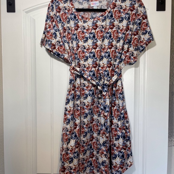 LuLaRoe Dresses & Skirts - LULAROE | Floral Marley Dress Pockets & Belt Sz 2x